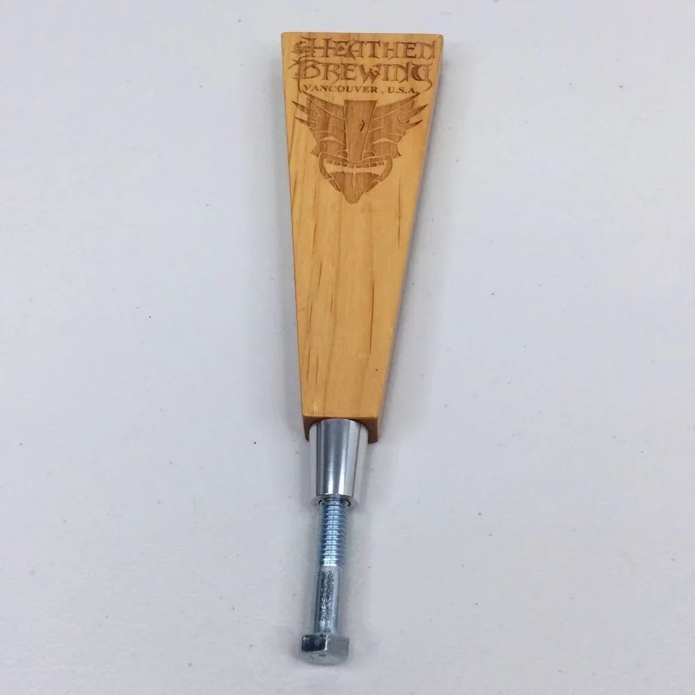 Heathen‎ Brewing Beer Tap Handle Vancouver Washington Wood Craft Beer
